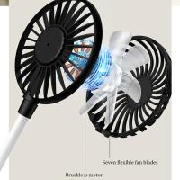 Ventilador Portátil Recargable USB Silencioso Con Batería De Almacenamiento Para Verano Viajes Exteriores Corriente 5V Plástico - details 3