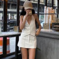 Conjunto De Moda Casual Para Mujer Candyhot Con Top Sin Mangas Y Vestido Bodycon Retro De Cintura Alta Estilo Callejero - details 2