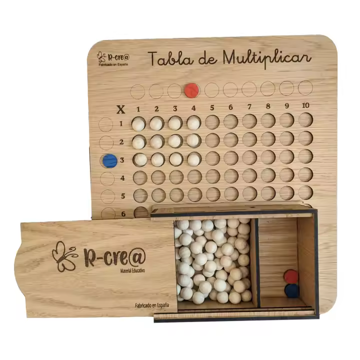 R-Cre@ - Tabla de multiplicar Montessori. Fabricado en España - 1