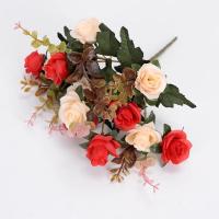 Rosa Artificial 34cm Flores Falsas Para Decoración De Hogar Fiesta Boda DIY Adornos De Vaso Accesorios De Decoración De Habitaciones - details 8