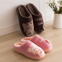 Zapatillas De Invierno Para Mujer Con Decoración De Gato Kawaii Cómodas Y Con Lona Llena De Peluche Zapatos De Pies Calientes Para El Hogar - details 5