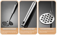 This stainless steel masher can crush beans, eggs, and any fruits or vegetables you desire, such