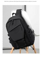 Mochila impermeable de poliéster para hombre, morral sencillo de 15 pulgadas, de Color sólido, a la moda, para ordenador de estudiante y pareja - details 0