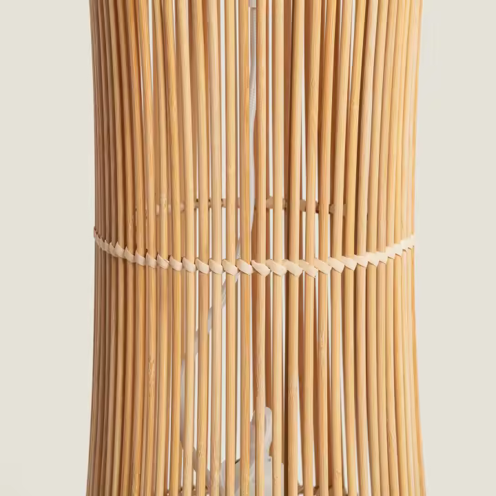 Ledkia Lámpara de Pie de Bambú Marady - Diseño Natural y Versátil - 1