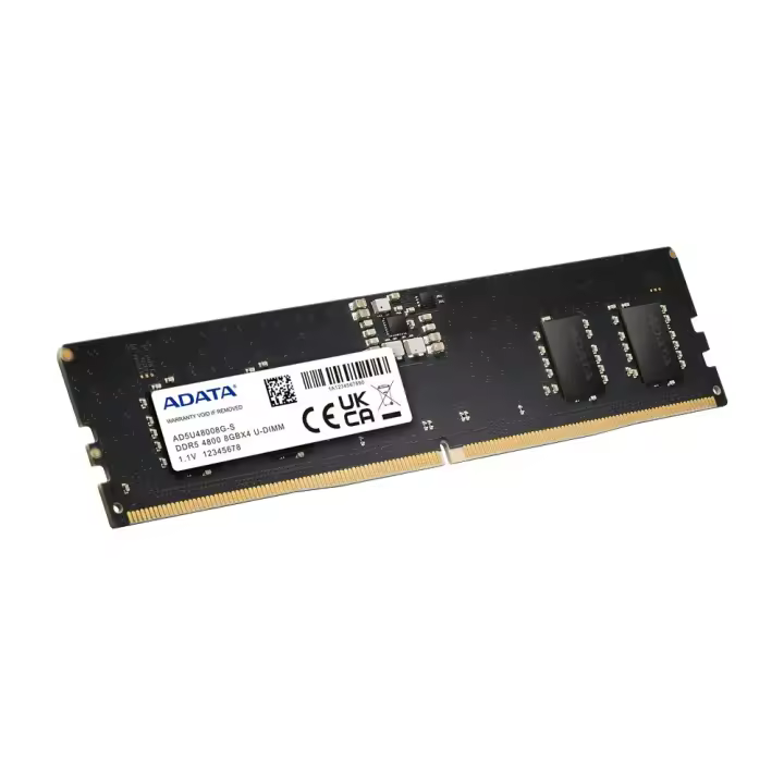 ADATA - Módulo de memoria RAM DDR5 8 GB AD5U48008G-S para PC, velocidad 4800 MT/s, bajo voltaje 1.1 V y tecnología ECC para estabilidad máxima - 1