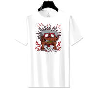 Camiseta De Verano Para Hombre Con Patrón De Explosión En Diente De Oro Manga Corta Cuello Redondo Cómoda Y Casual - details 2