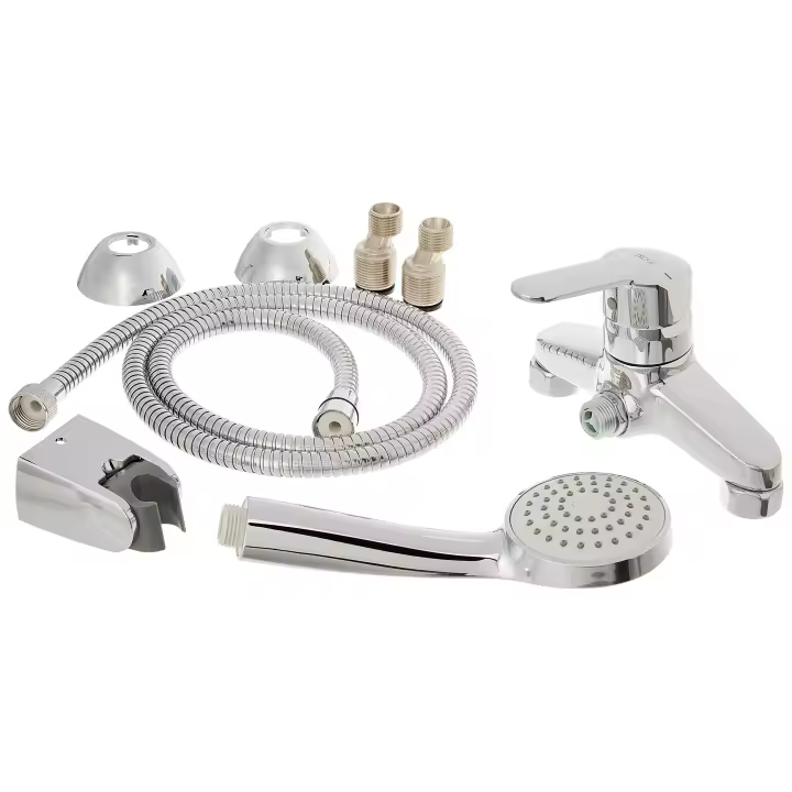 Roca Victoria - Grifería Monomando Exterior para Ducha con Ducha de Mano - Flexible 1,50 M - Soporte de Ducha Articulado - 1
