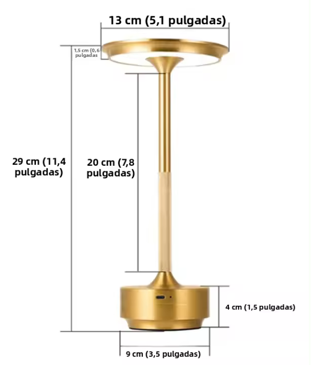Lámpara De Escritorio LED Recargable USB Luz De Mesa Sin Iluminación Estilo Moderno Material Aluminio Dimmer Táctil Incluye Batería - 1