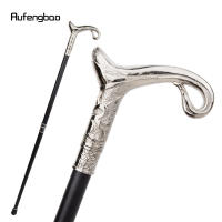 Bastón De Caminar Elegante Y Lujo Blanco Con Línea Curva Decorativo Para Caballeros Cosplay 93cm Punta De Goma Manija De Aleación De Aluminio - details 3