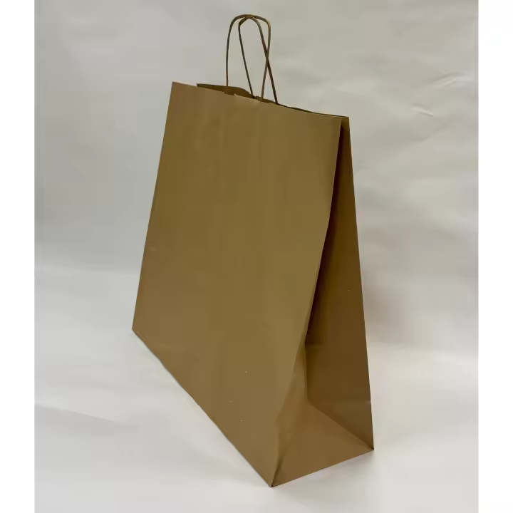 25 BOLSAS PAPEL ASA RETORCIDA MARRON KRAFT TAMAÑO 40 CM (ALTO) 45 CM (ANCHO) 14 CM (FONDO/FUELLE) - 1