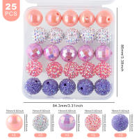 Sunrony Bolas De Bayas De Resina Con Piedras Preciosas Cuentas Acrílicas Para El Día De La Madre Joyería DIY Accesorios De Decoración De Collar - details 7