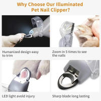 Tijeras Profesionales Para Uñas De Mascotas Con Luz LED Herramienta Para Cortar Uñas De Perros Y Gatos Cortador De Uñas Y Pies - details 5