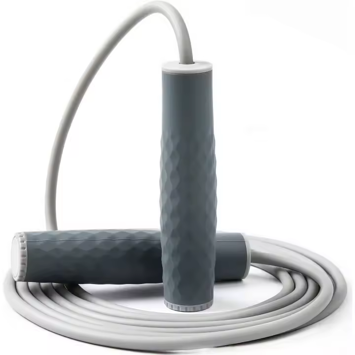 Cuerda para saltar con peso, Cuerda para saltar profesional con longitudinal ajustable y alojamientos de silicona - 1