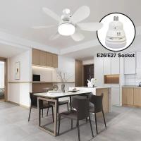 Ventilador de techo con luz y mando a distancia, ventilador de techo luz con ventilador silencioso, E27, color y velocidad regulables, temporizador, 6 aspas para dormitorio (42 cm) - details 3