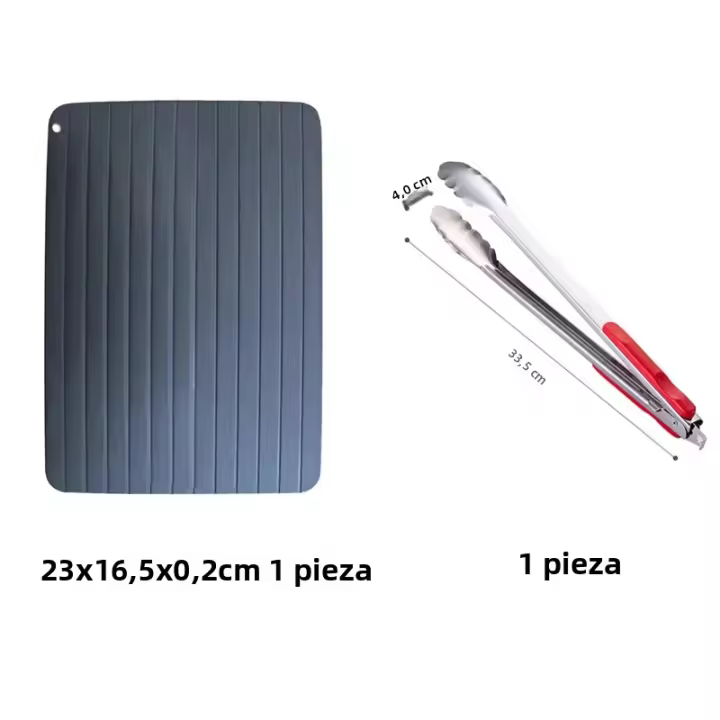 Placa De Deshielo Rápido De Aleación De Aluminio Con Cepillo Para Alimentos Y Carne Pescado Herramienta De Cocina - 1
