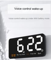Reloj de pared digital LED, 12/24 horas, números grandes, pequeño y Silencioso, Blanco - details 1