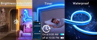Fresnel LED Neón RGBIC Tira Con Control Remoto Y USB Para Decoración De Dormitorio Y Habitación De Juegos Flexibilidad Inteligente - details 4