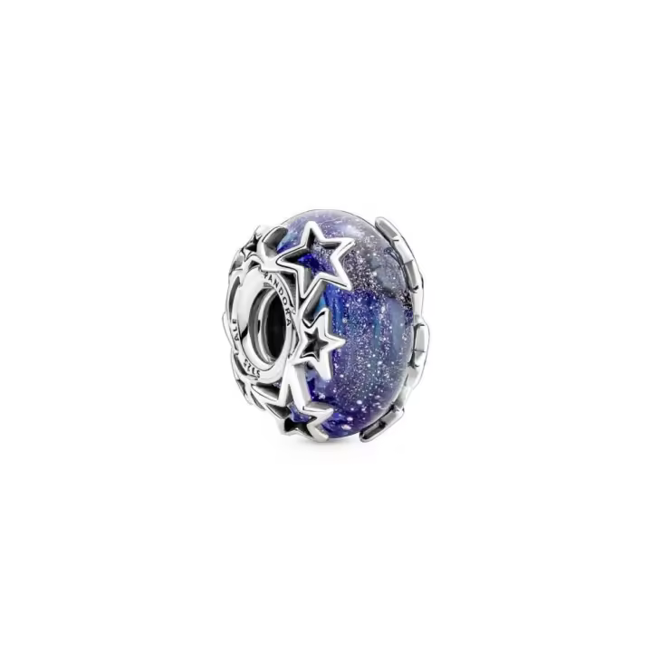 PANDORA Charm Cristal de Murano Plata de Ley Galaxia Estrella Joyería Infantil - 1