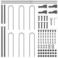 Cerca de Jardín VidaXL con Parte Superior Arqueada Gris 3,4x1,2 m de Acero - details 4
