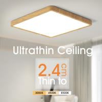 Lámpara De Techo LED Ultrafina 2.4cm MARPOU Con Diseño De Madera Para Sala De Estar Dormitorio Y Cocina 220V 110V Luz Diaria Moderna - details 1