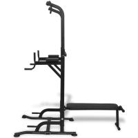 vidaXL Máquina de musculación Power Tower con banco de abdominales - details 1