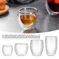 Taza Aislada De Vidrio Doble Capa Para Café Té Vino Cerveza Leche 150/250/350/450ml Resistente Al Calor Y Frío Uso Doméstico - details 0