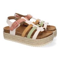 PuntoSalao Sandalias planas en yute tiras en pala para mujer rosa M-260 - details 0