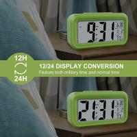 BIT GDRHVFD | Reloj despertador digital, pantalla LED con pantalla de temperatura, sensor de brillo inteligente para dormitorio, hogar, oficina y viajes (verde) - details 4