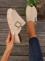 SP Zapatillas de Suela Gruesa para Mujer, novedad de Verano 2025, zapatillas de Suela Gruesa con punta Cerrada de gran tamaño y cinturón de cinturón decorativo. - details 22