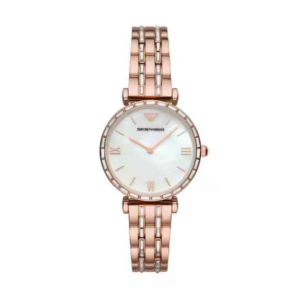 Emporio Armani Reloj para Mujer Gianni T-Bar Color Oro Rosa AR11294 - 1
