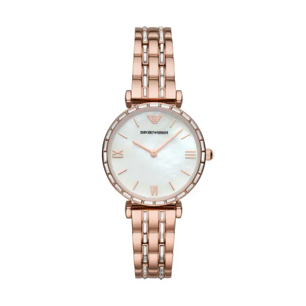 Emporio Armani Reloj para Mujer Gianni T-Bar Color Oro Rosa AR11294 - 1