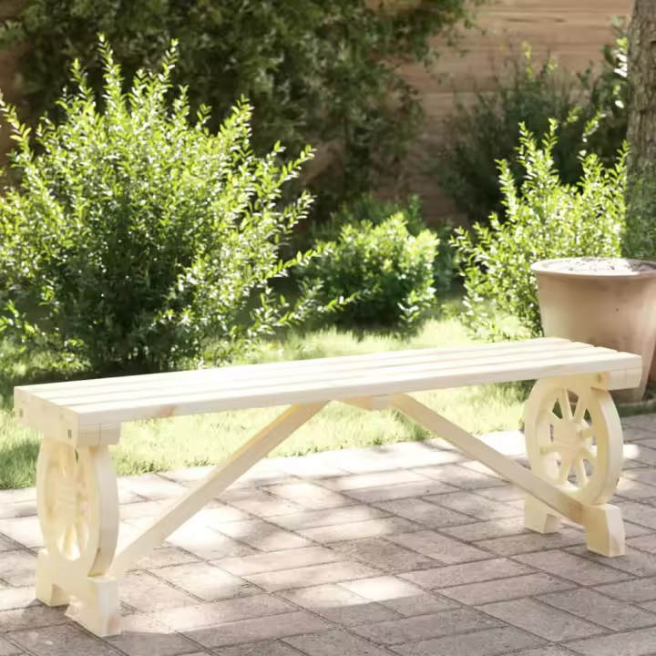 vidaXL Banco de jardín madera maciza abeto 115 cm - 1