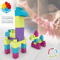 Color Baby Contenedor 80 Piezas Color Block Trendy – Set de Construcción Educativo para Niños, Bloques de Colores Modernos y Formas Variadas, Ideal para Desarrollo Creativo, Habilidades Motoras y Juegos Imaginativos con Almacenamiento Práctico - details 1