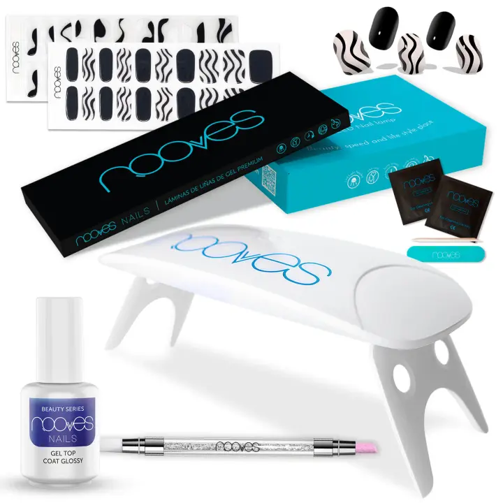 Starter Kit Beauty Nail Art2 Láminas de Uñas de Gel Precurado PremiumLámpara de uñas UV/LEDGel Top Coat GlossyTiras De Uñas De Gel semicuradoPegatinas Uñas Semipermanente en GelGel Nail stickers - 1