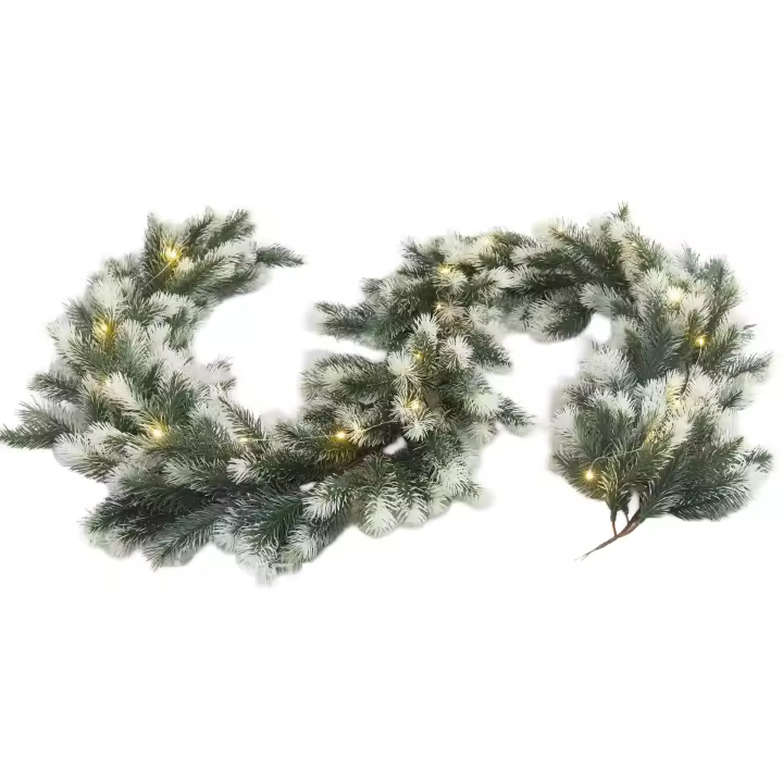 Guirnalda navideña artificial de temporada de 6,56 pies con vegetación de hojas de pino para decoración de invierno - 1