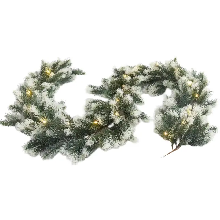 Guirnalda navideña artificial de temporada de 6,56 pies con vegetación de hojas de pino para decoración de invierno - 1