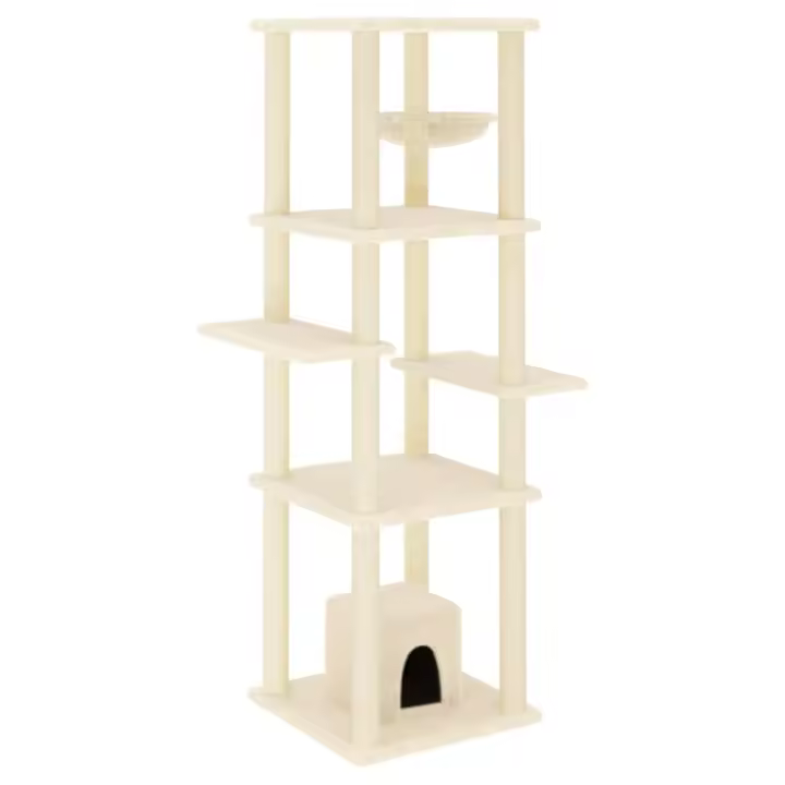 Rascador para Gatos con postes de crema de isal 154 cm - 1
