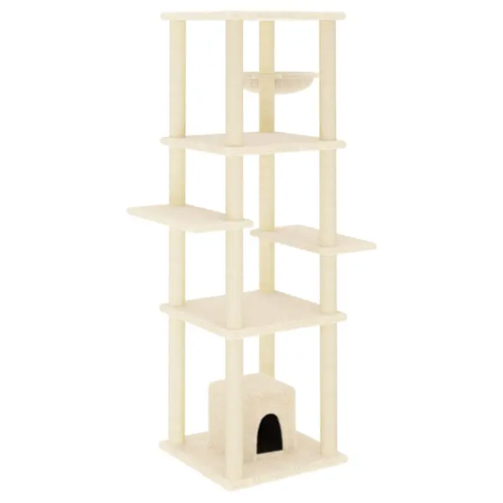 Rascador para Gatos con postes de crema de isal 154 cm - 1