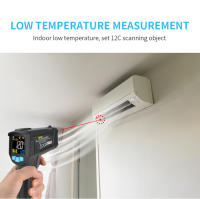 Termómetro Infrarrojo Digital No Contacto Con Láser Portátil Precisión Alta Imagen LCD Alarma De Luz Para Industrial - details 10