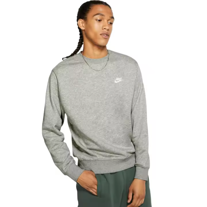 Sudadera Nike M Nsw Club Crw Ft Gris Bv2666-063 Hoodie Hombre - 1
