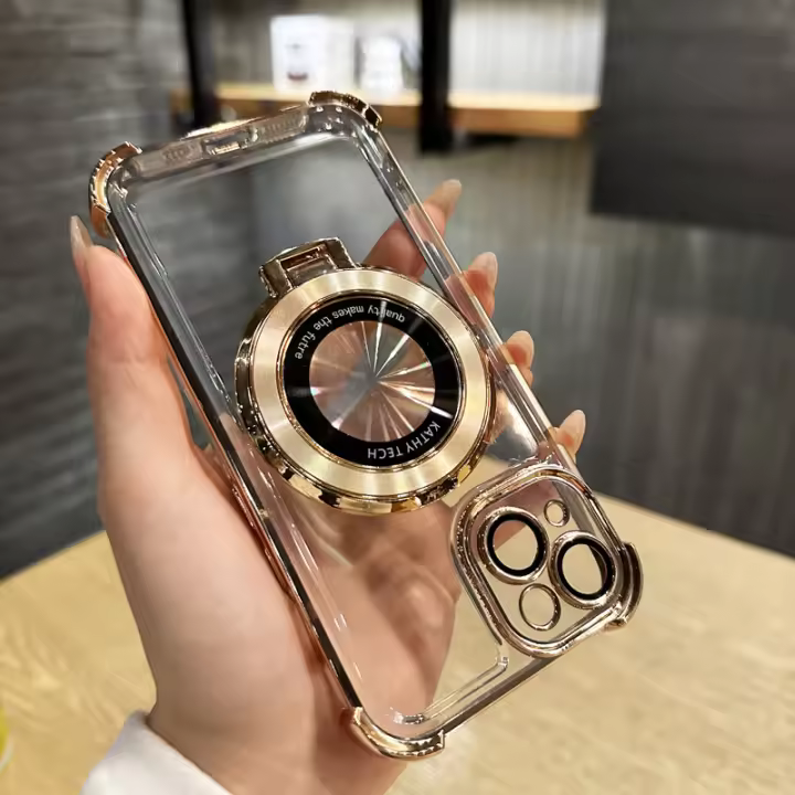 Carcasa De Carga Inalámbrica Magsafe Con Anillo Para iPhone 11 12 13 14 15 pro Max plus Transparente Magnética Bumper Cover - 1