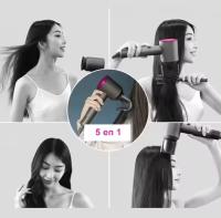 Secador de Pelo Profesional Ionico 1600W, Secador De Pelo Supersónico, Color Metal Y Fucsia, Hair Dryer, Con 6 Accesorios, Boquilla Alisadora, Flyaway, Difusor, Boquilla aire suave, Boquilla suave, Soporte Pared, Múltiples Modos. - details 5