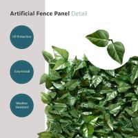 Decoración de Pared de Valla de Hojas Verdes Artificiales Pantalla de Privacidad Extensible para Hogar y Jardín - details 3