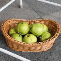 Cesta De Paja De Rotura Hecha a Mano En Forma Oval Para Almacenamiento De Snacks Caja De Frutas Para La Cocina Y Pícnic - details 4