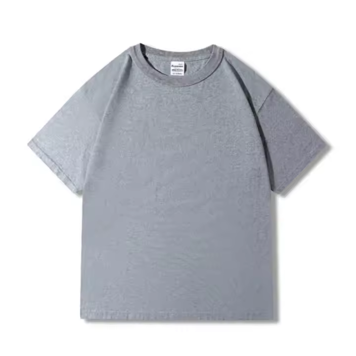 Camiseta Pesada De Algodón Americano 300g Con Mangas Cortas Estilo Retro Minimalista Blanco Suave Y Transpirable Para Primavera Y Verano - 1