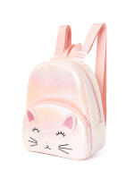 Mochila clásica con doble bolsillo y bordado de gato para niñas pequeñas, ideal para guarderías. - details 0