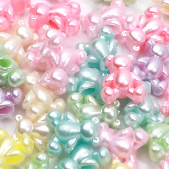 50pcs Bolas De Oso Acrílico Brillantes 12x14mm Para Creación De Joyas DIY Pulseras Collares Aretes Artesanías - 1