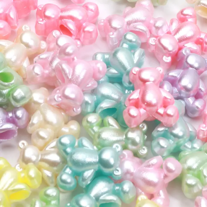 50pcs Bolas De Oso Acrílico Brillantes 12x14mm Para Creación De Joyas DIY Pulseras Collares Aretes Artesanías - 1