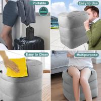 Almohada De Viaje Para Pies Inflable Ergonómica Con 3 Capas Soporte De Pie Ajustable Para Avión Almohada De Silla De Cojín De Espalda - details 3
