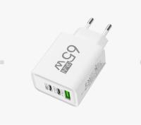 Cargador de GaN Tipo C PD Con 3 Puertos USB Adaptador De Carga Para El iPhone 15 14 Xiaomi Samsung Compatible Universal - details 0